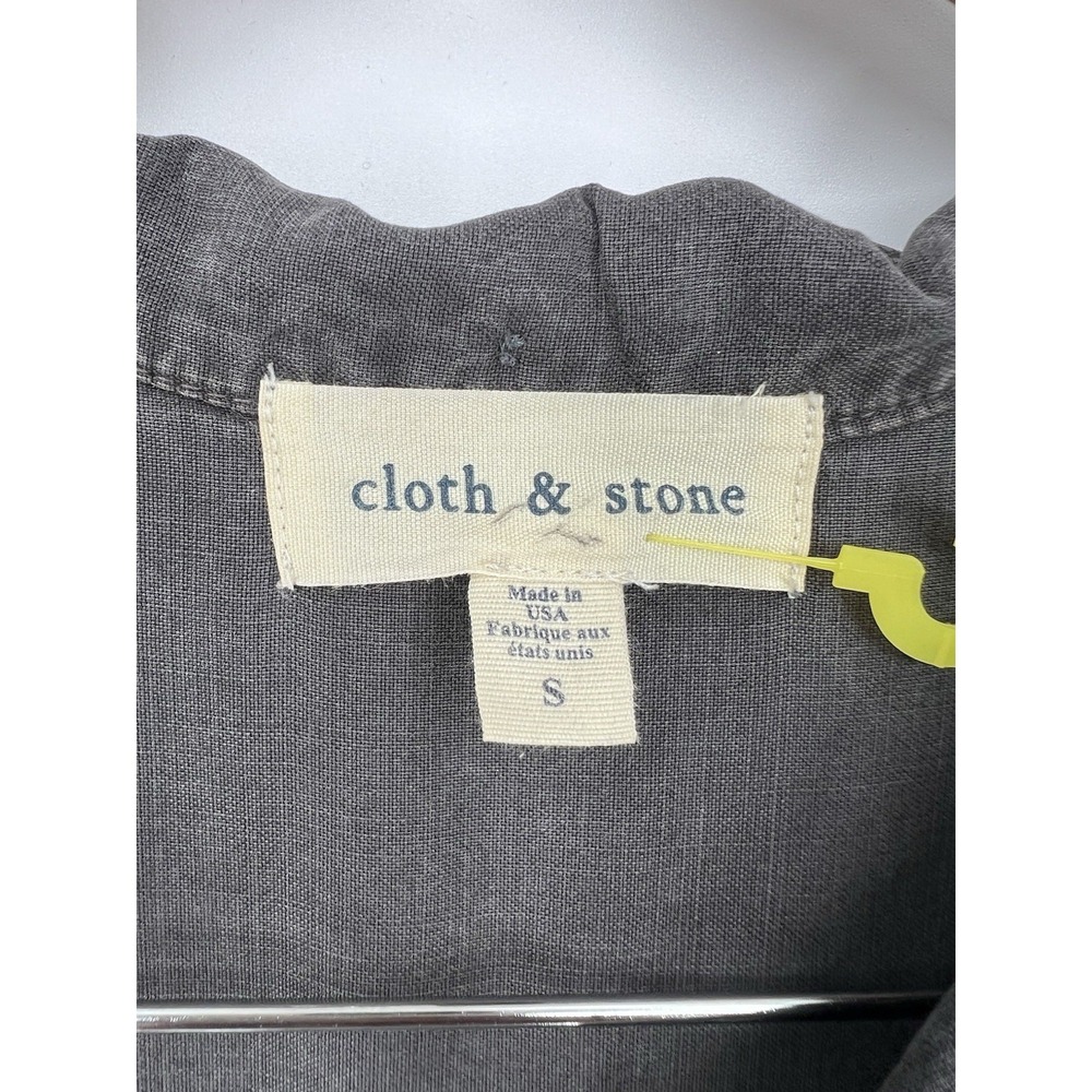 Cloth & Stone Gray Wash Soft Tencel Short Sleeve Mini Shirt Dress‎ Size S NWOT - Picture 2 of 6